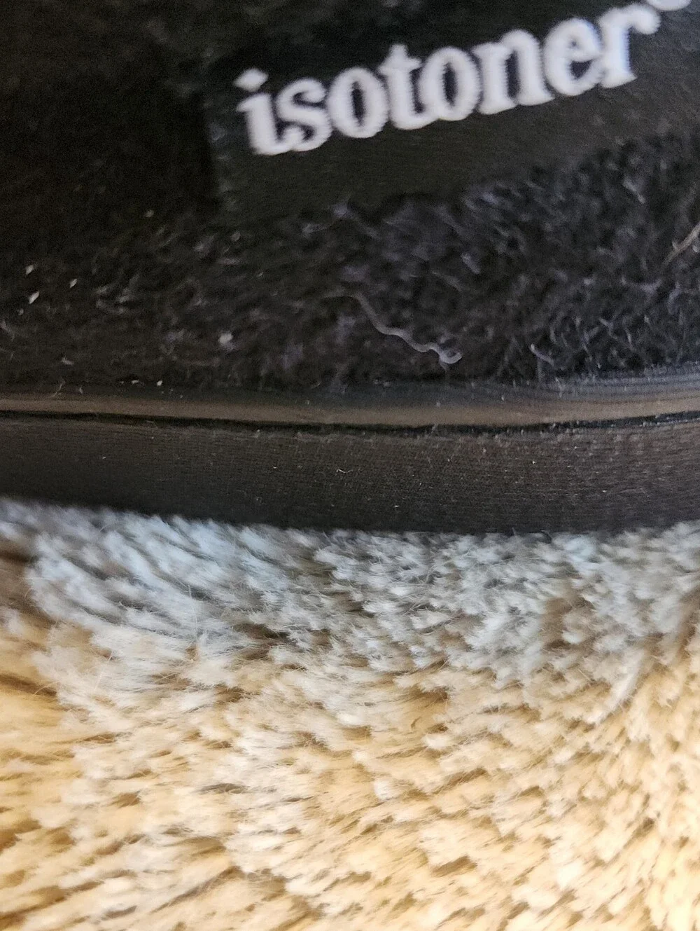Men's Isotoner Black Suede Moccasin Slippers Size 8-9